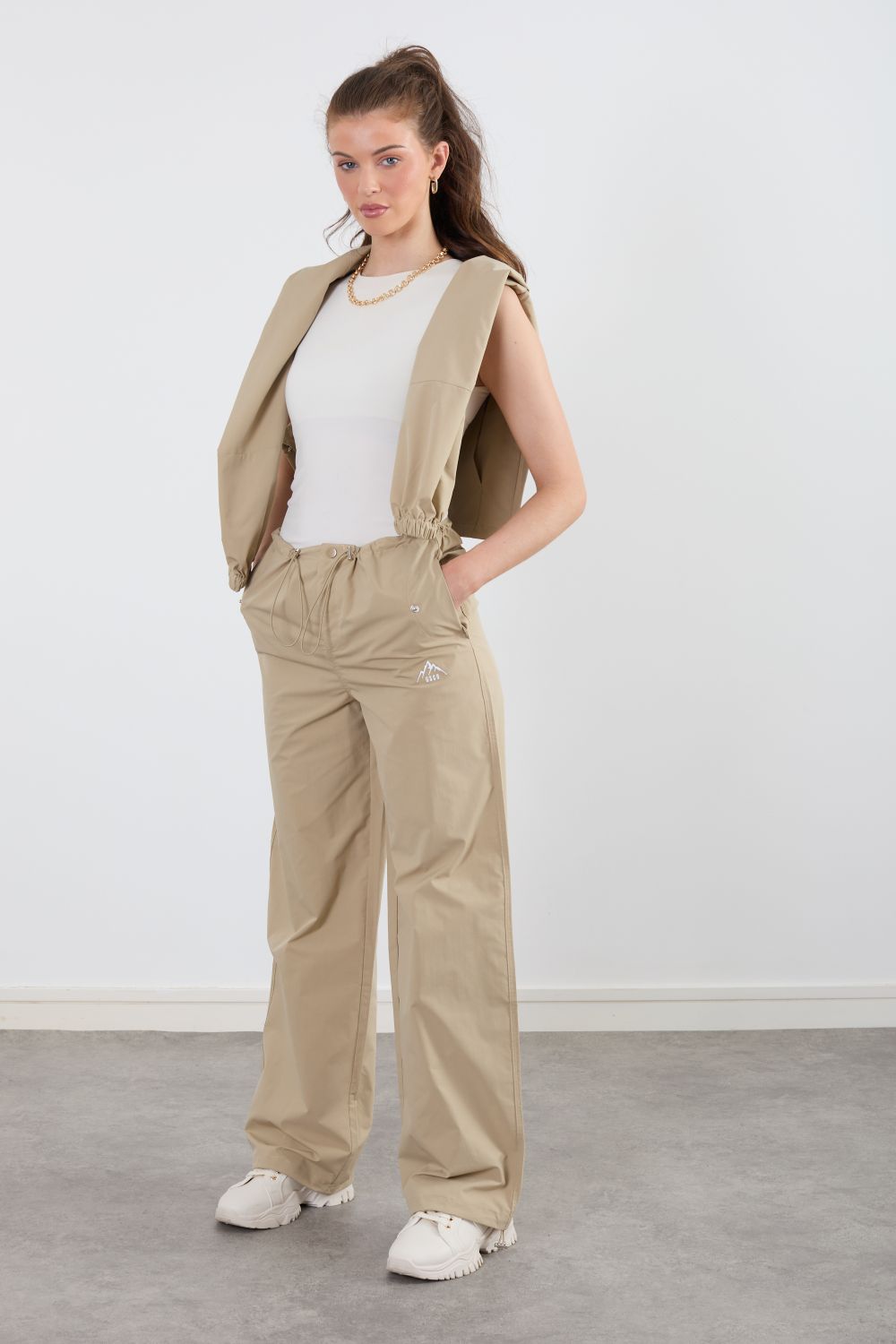 The Grid Tracksuit Trousers In Sand