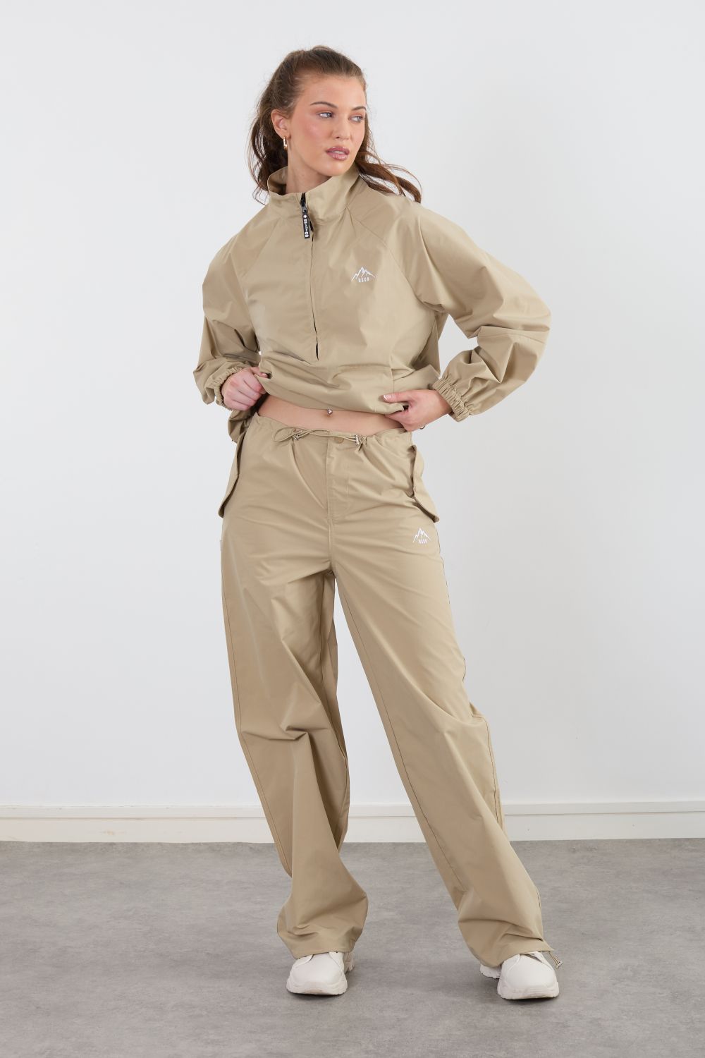 The Grid Tracksuit Trousers In Sand