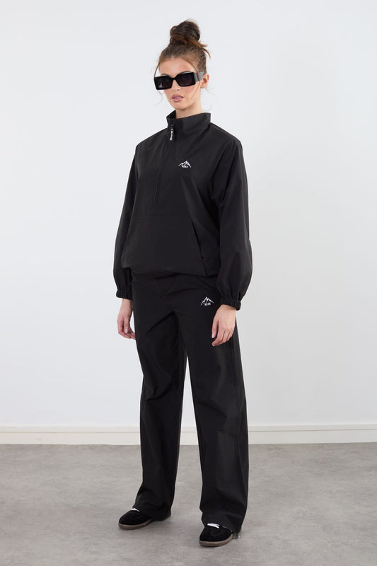 The Grid Tracksuit Half Zip In Black