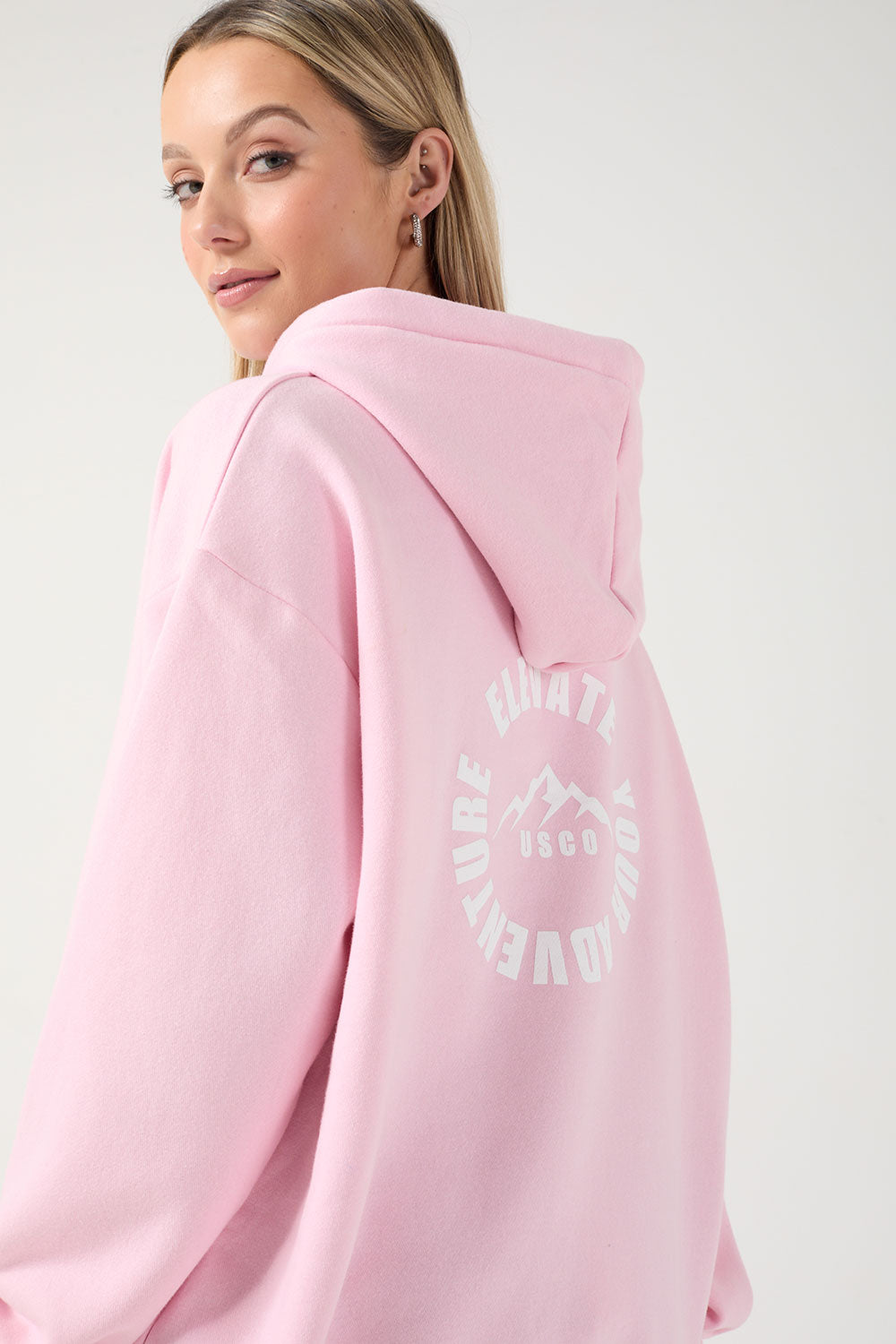 The Turas Hoodie in Baby Pink