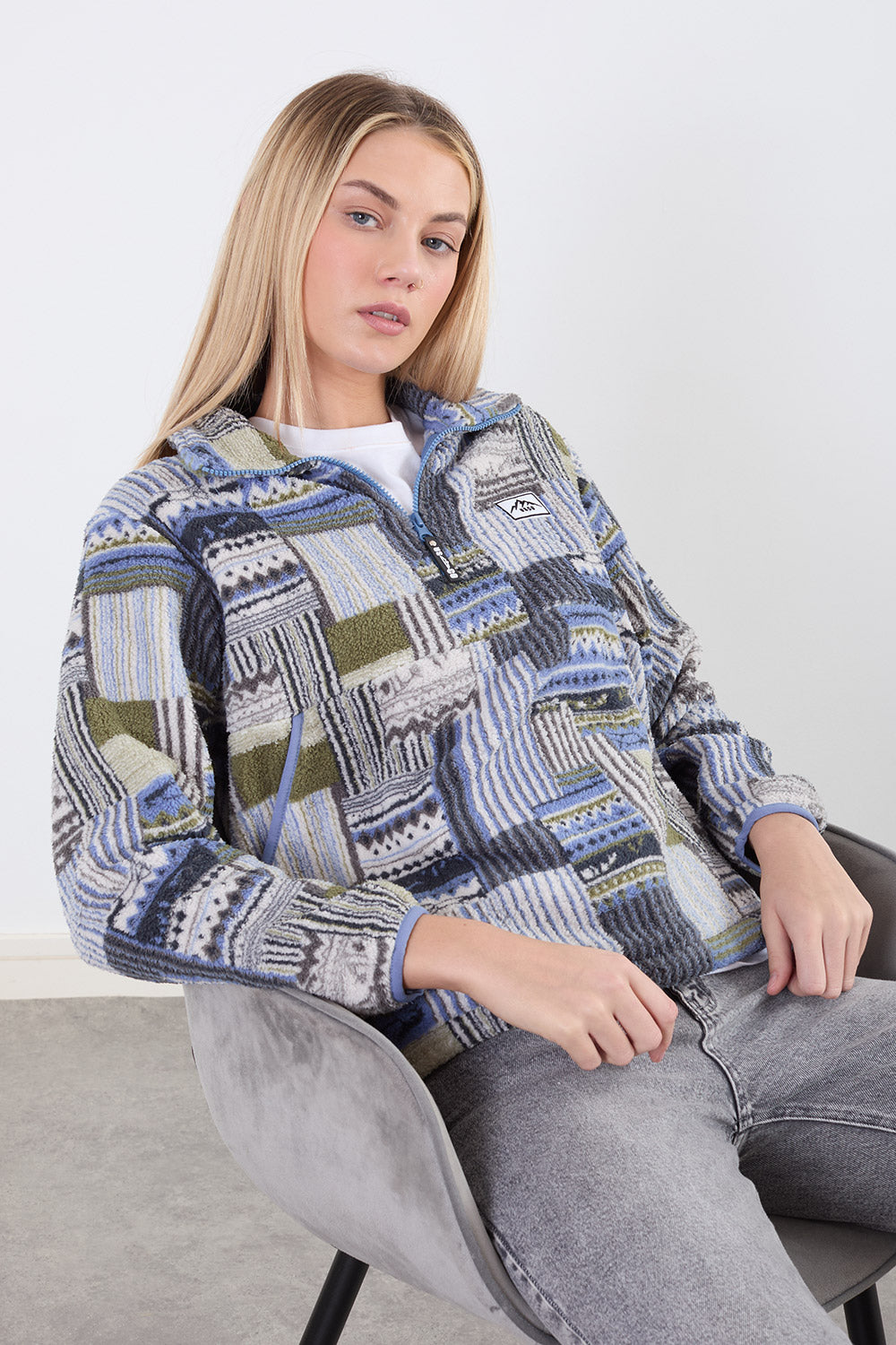 The Trek fleece in Blue Blanket