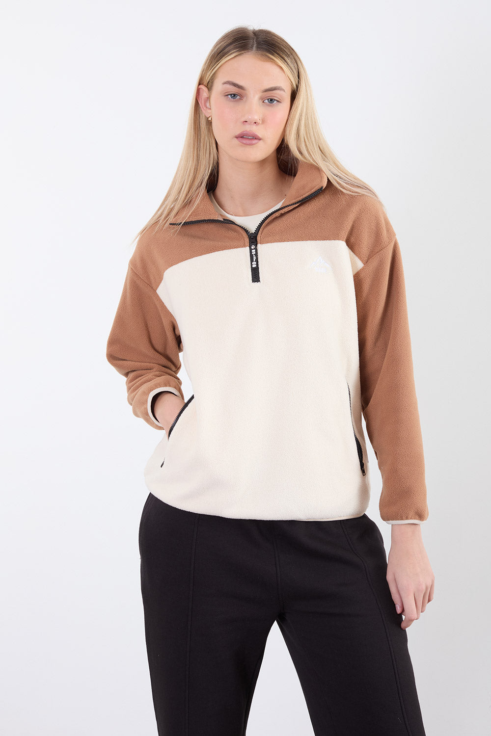 The Wander Fleece in Contrast Cashmere