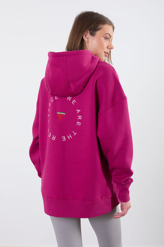 The Resistance Hoodie in Dark Pink