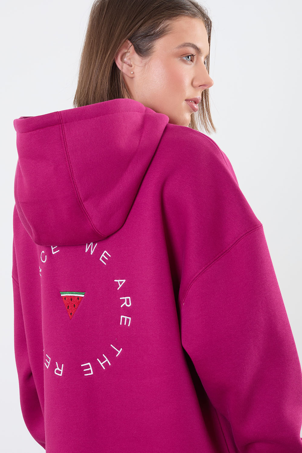 The Resistance Hoodie in Dark Pink